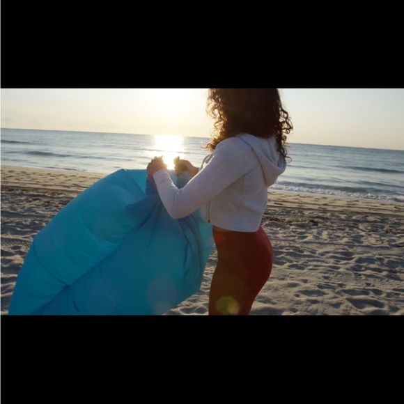 Dumbo Lounge Sacks Lounger w/Nylon Carrying Backpack. Orange Outdoor Lounger. - Picture 10 of 11